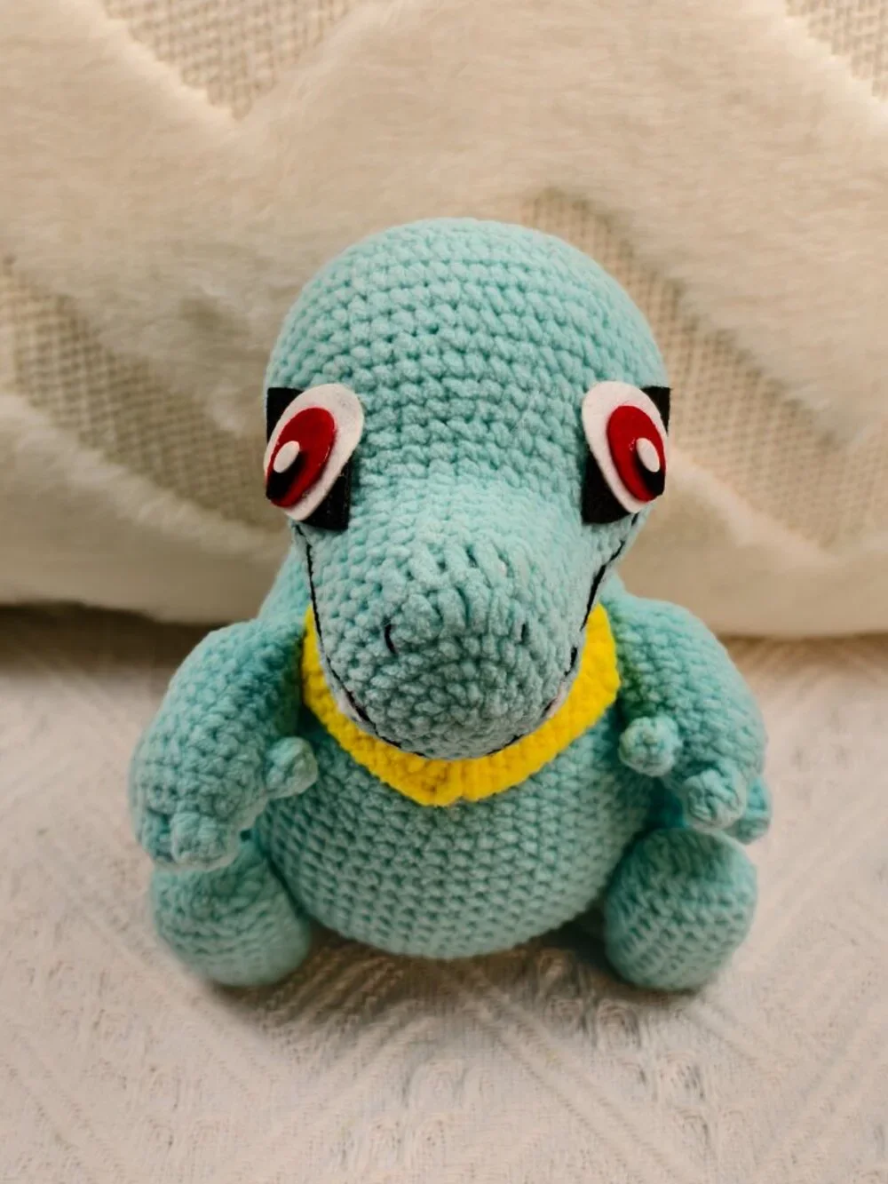 Handmade Amigurumi Crochet Blue Totodile Plushie